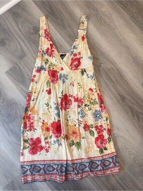 Vintage Angie Floral Sleeveless V-Neck Dress/ shirt